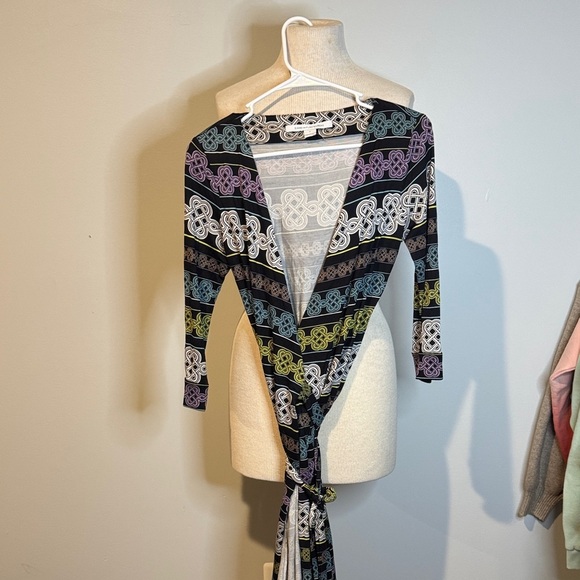 Diane von Furstenberg multicolor twist dress sz 4 - Picture 1 of 4